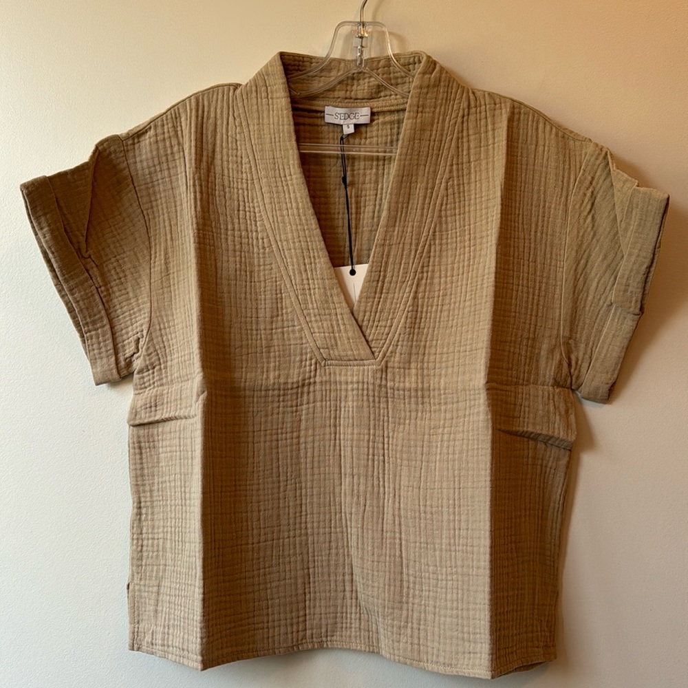 NWT S’edge Jillian Top in Pebble